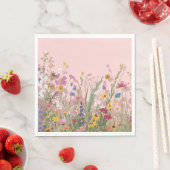 Puderrosa Freund und Wildblumen  Serviette (Beispiel)