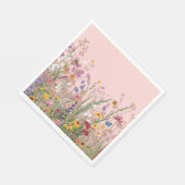 Puderrosa Freund und Wildblumen  Serviette (Ecke)