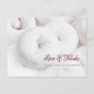 Puderzucker-Donut-Hochzeit Postkarte