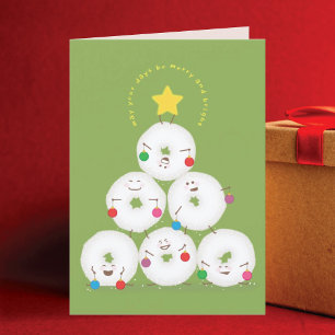 Puderzucker-Donuts-Weihnachtsbaum Feiertagskarte