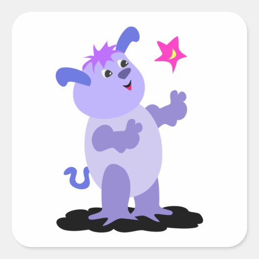 Pudgy Alien Quadratischer Aufkleber (Vorderseite)