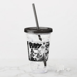 'PUDGY Pig' Lustiger Streifen-Tumbler Acryltrinkbecher