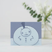 Pudgy Snowman Postcard Postkarte (Stehend Vorderseite)