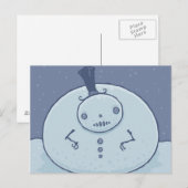 Pudgy Snowman Postcard Postkarte (Vorne/Hinten)