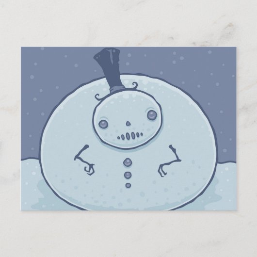 Pudgy Snowman Postcard Postkarte (Vorderseite)