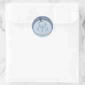 Pudgy Snowman Runder Aufkleber (Tasche)