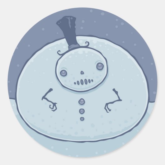 Pudgy Snowman Runder Aufkleber (Vorderseite)