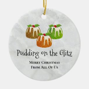 PUDING AUF DER GLITZ-Neuheit Weihnachten Keramik Ornament