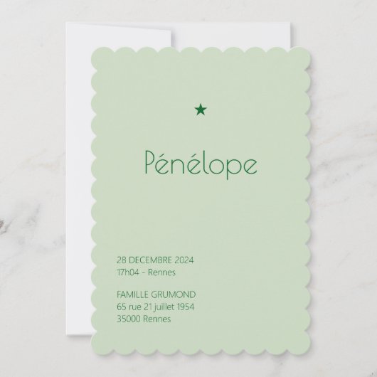 Pudré - Penelope Einladung (Vorderseite)