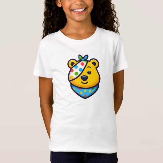 Pudsey-farbiger Bär T-Shirt (Vorderseite)