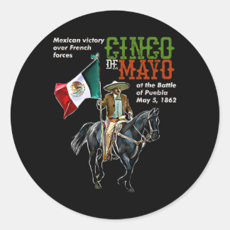 Puebla 5. Mai mexikanisches Cinco de Mayo Runder Aufkleber