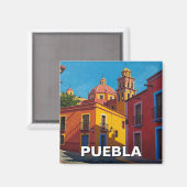 Puebla Mexico Travel Magnet (Vorderseite/Rückseite)