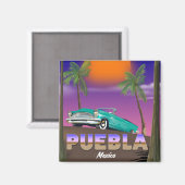 Puebla Mexiko, Ferienplakat Magnet (Vorderseite/Rückseite)