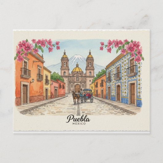 Puebla Mexiko, Postkarte (Vorderseite)