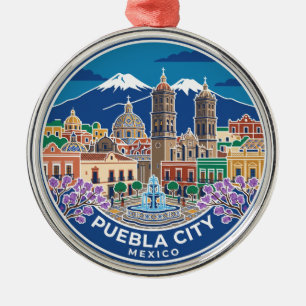 Puebla Stadt Mexiko Ornament Aus Metall