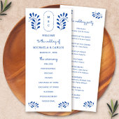 Puebla Style Blue Mexican Wedding Program Programm