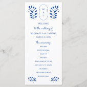 Puebla Style Blue Mexican Wedding Program Programm (Vorderseite)
