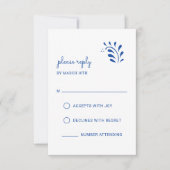Puebla Style Blue Mexican Wedding RSVP Card Karte (Vorderseite)