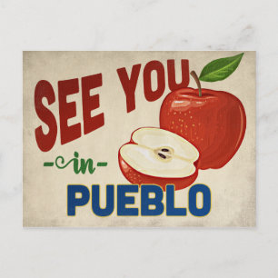 Pueblo Colorado Apple - Vintage Travel Postkarte