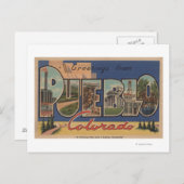 Pueblo, Colorado - Große Buchstabenszenen 2 Postkarte (Vorne/Hinten)