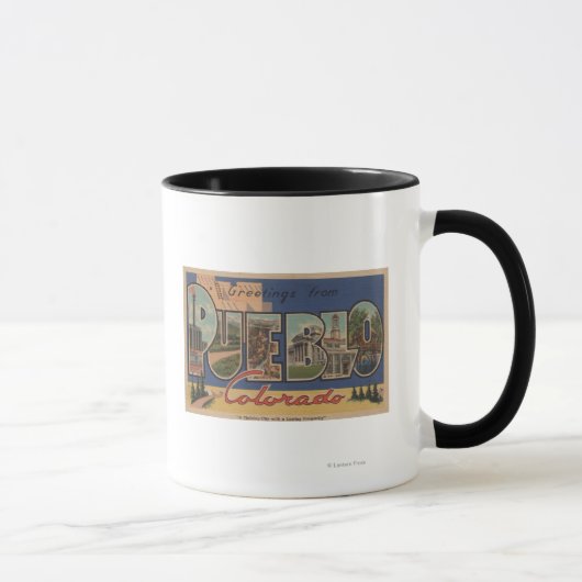 Pueblo, Colorado - Große Buchstabenszenen 2 Tasse (Rechts)