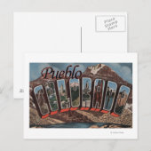 Pueblo, Colorado - Große Buchstabenszenen Postkarte (Vorne/Hinten)