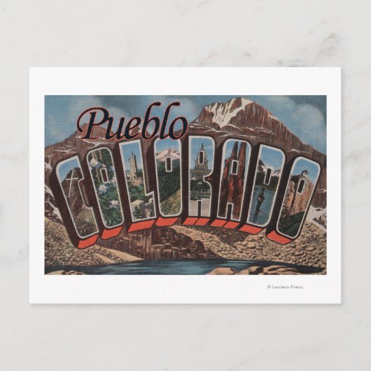 Pueblo, Colorado - Große Buchstabenszenen Postkarte (Vorderseite)