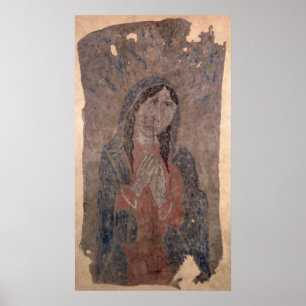 Pueblo Indian hide Painting of a Madonna, 1675 Poster