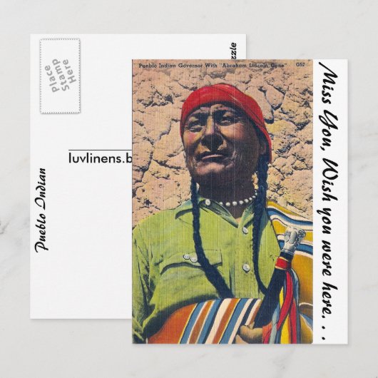 Pueblo Indian Postkarte (Vorne/Hinten)