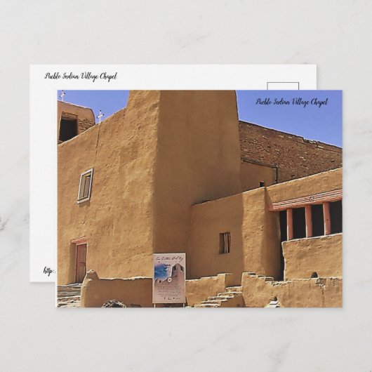 Pueblo Indian Village Kapelle Postkarte (Vorne/Hinten)