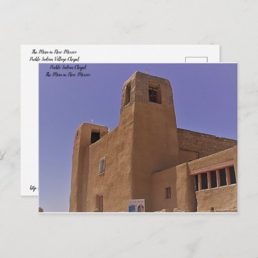 Pueblo Indian Village Kapelle Postkarte (Vorne/Hinten)