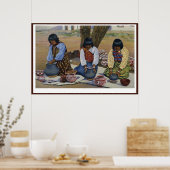 Pueblo Indianerinnen machen Poster für Keramiken (Küche)