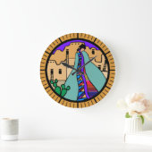Pueblo Native American Southwest Design Große Wanduhr (Zuhause)
