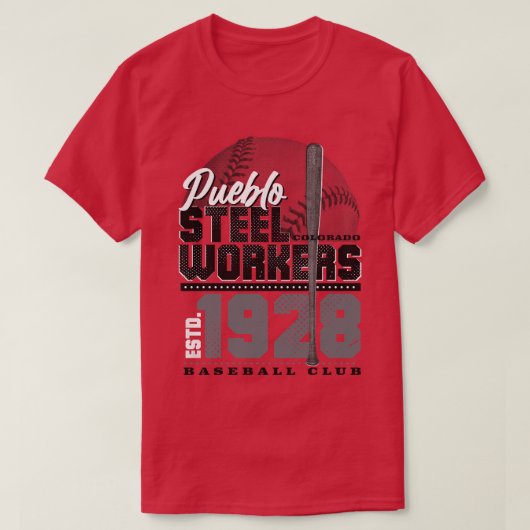 Pueblo Steel Workers Baseball T-Shirt (Design vorne)