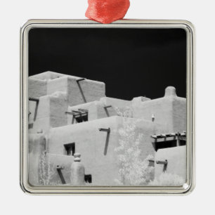Pueblo-Stil-Adobe-Inn in Loretto, Santa Fe, New Silbernes Ornament