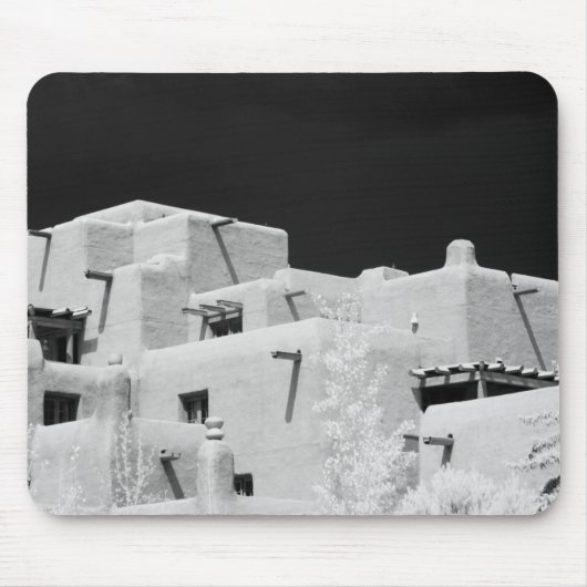 Pueblo style adobe Inn at Loretto, Santa Fe, New Mousepad (Vorne)