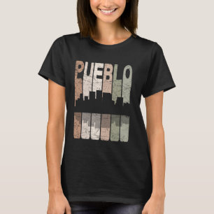 Pueblo Vintage Pueblo Colorado Retro Pueblo Skylin T-Shirt