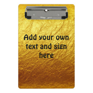 PUERES GOLDENE PAPIER Muster + Ihr Text / Ideen Mini Klemmbrett