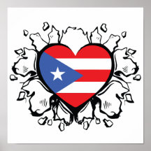 Puero Rico Flag Boricua Niedlich einfaches Poster