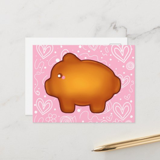 Puerquito De Piloncillo Pan Dulce Postkarte (Vorderseite/Rückseite Beispiel)