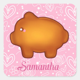 Puerquito De Piloncillo Pan Dulce Quadratischer Aufkleber