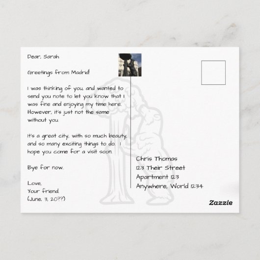 Puerta de Alcalá Madrid Postkarte (Rückseite)