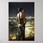 Puerto-Amerikanerin auf Miami Rooftop Decke Malere Poster (Vorne)