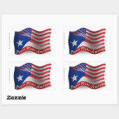 Puerto-Amerikanisch-amerikanische Wave-Fahne Rechteckiger Aufkleber (Blatt)