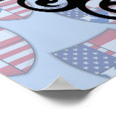 Puerto-Amerikanisch-Schildflagge Poster (Ecke)