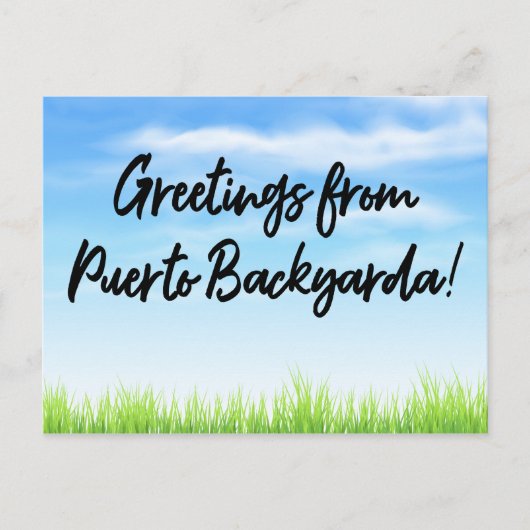 Puerto Backyarda billiger Urlaub Postkarte (Vorderseite)