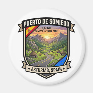 Puerto de Somiedo Asturien Bergstraße Magnet