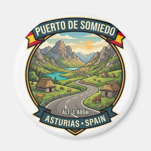 Puerto de Somiedo Picos de Europa Straße Magnet