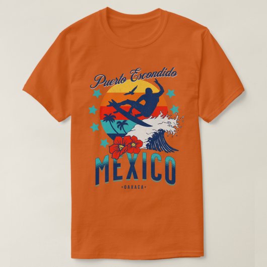 Puerto Escondido Oaxaca Mexiko Big Wave Surfing T-Shirt (Design vorne)