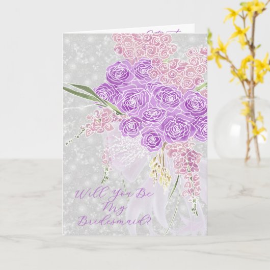 Puerto Mader Sheer Bow  Wirst du meine Brautjungfe Karte (Gelbe Blume)